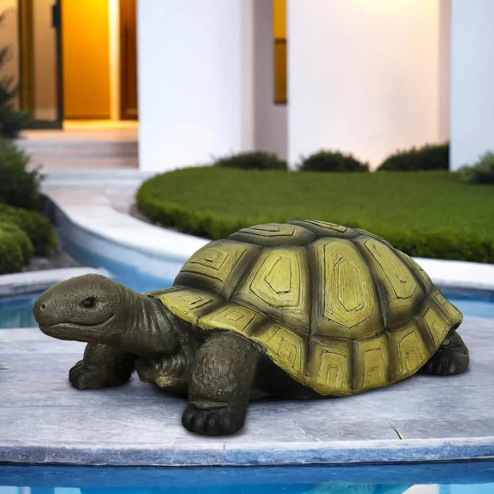 Turtle Statue for Garden - 34.2x18.1x11.4in Fiber Reinforced Concrete Outdoor Decor