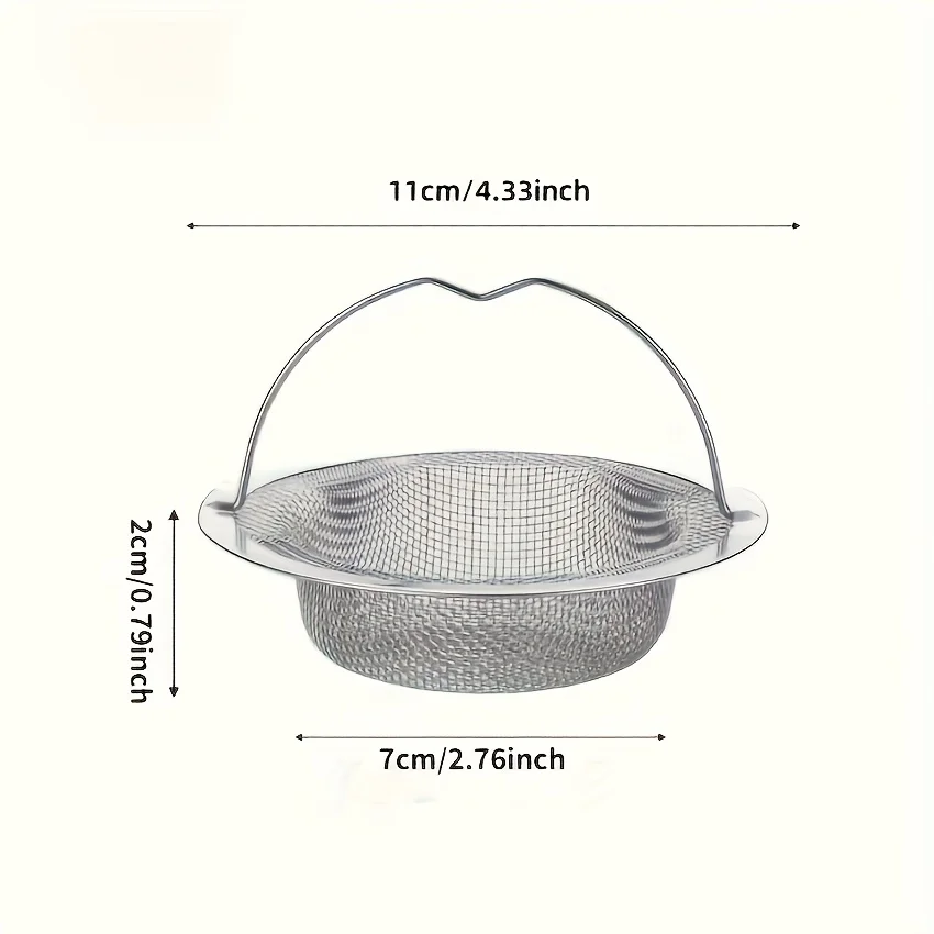 Фильтр для раковины с ручкой 201, нержавеющая сетка, сливной фильтр для кухни, ванной комнаты, защита от засорения, ловушка для овощей и фруктов