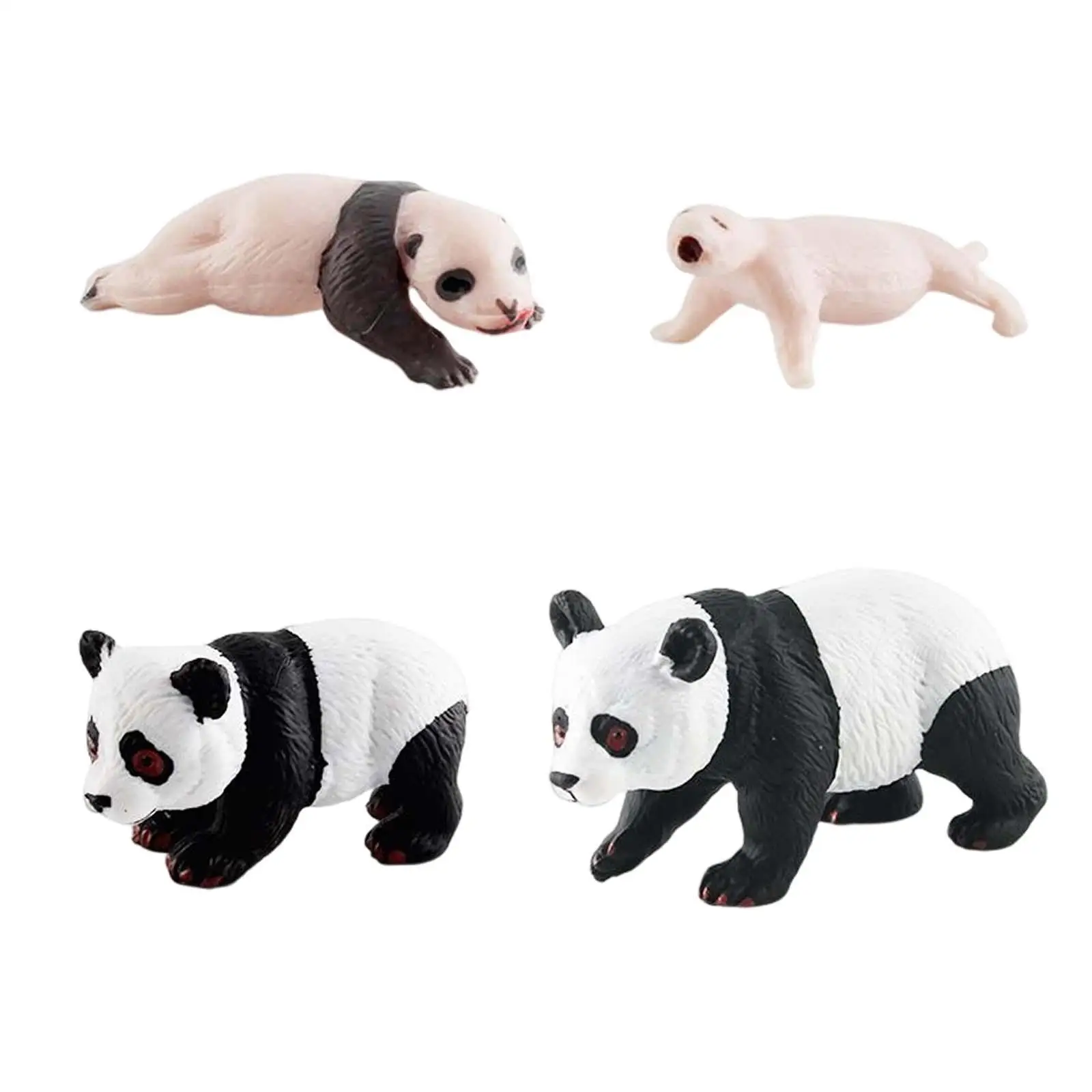 Figuritas de animales realistas, figuras de animales de ciclo de vida, juguete de 4 etapas de animales Panda, juego cognitivo, modelos de ciclo de crecimiento Animal