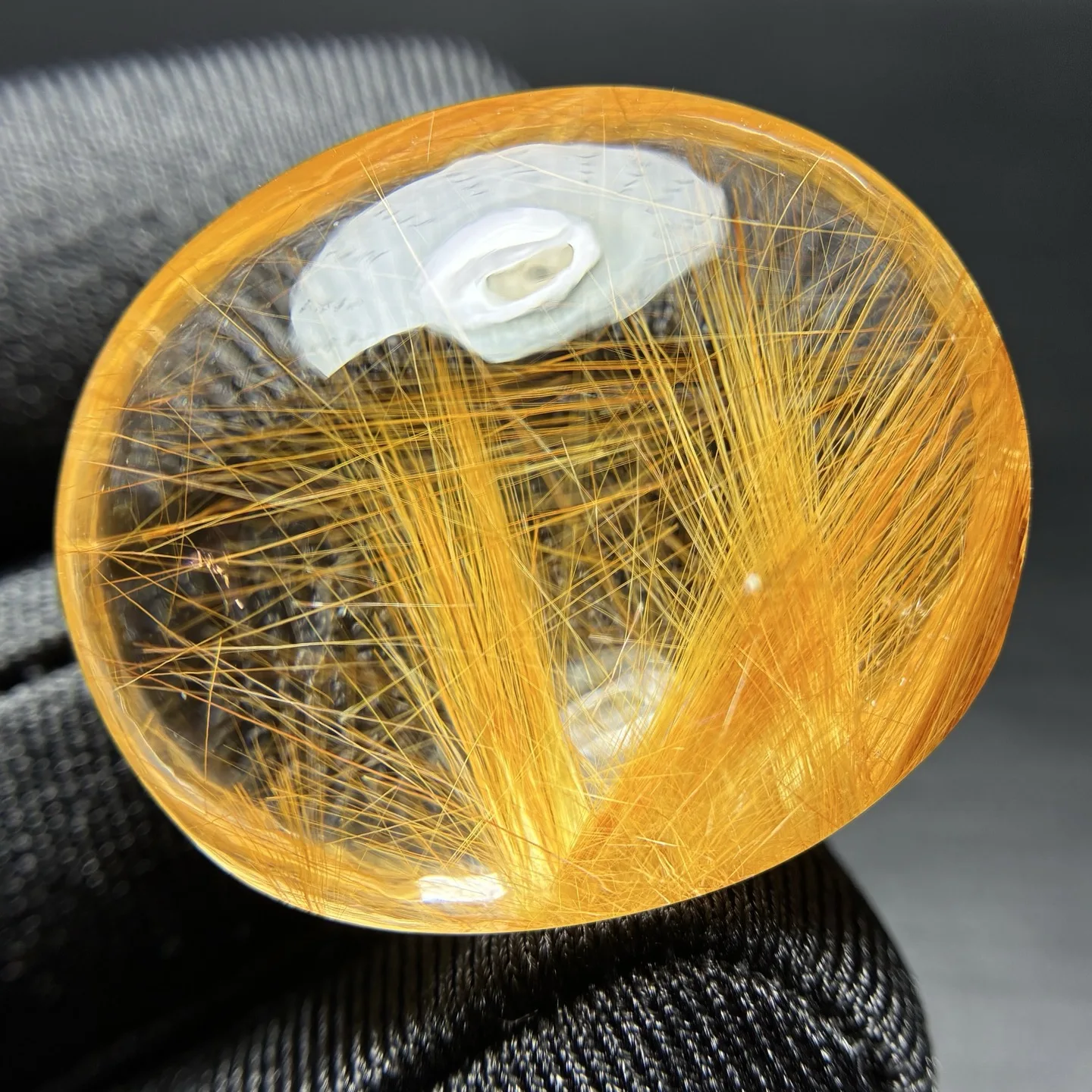 Natural Gold Rutilated Quartz Pendant 24.1x28.3x13.2mm Oval Flower Men Women Brazil AAAAAAA