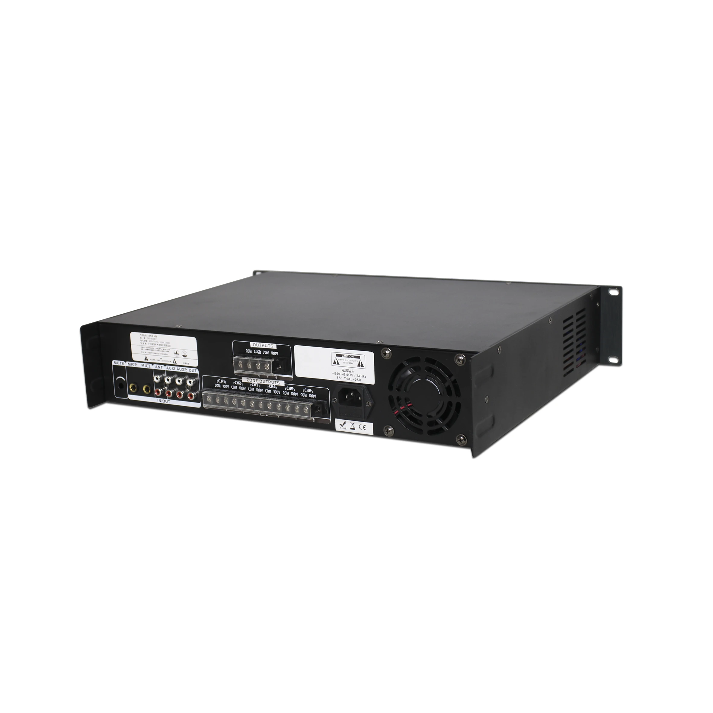 

6-zone 260W Bluetooth Mixer Power Amplifier With 3 MIC Inputs 2 AUX Inputs 1 Line Output 100v 8ohm Amplifier With Volume Control