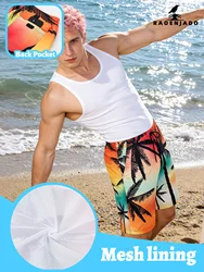 Men's Swim Trunks Hawaiian Bathing Mesh Lining Lightweight Shorts Swimsuits Beach Board Quick Dry Summer Shorts