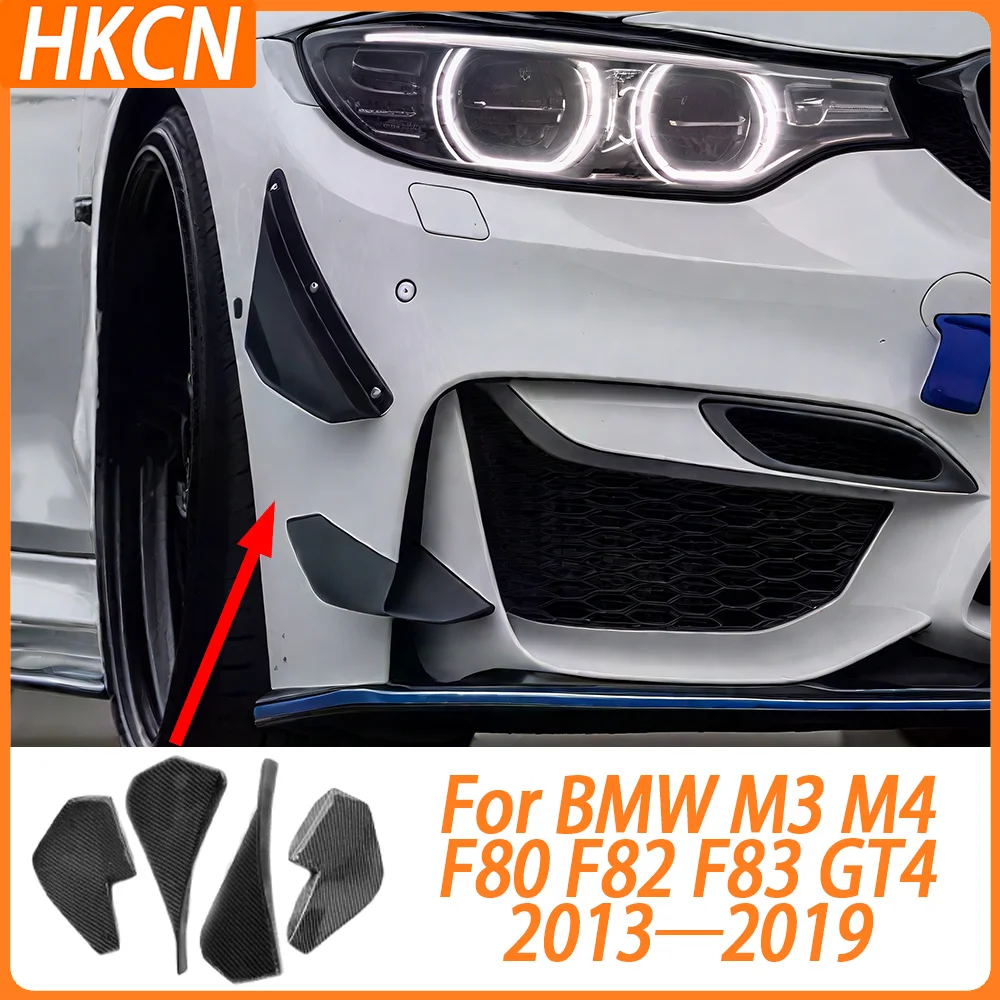 

Real Carbon Fiber Front Splitter Bumper Canard For BMW F80 M3 F82 M4 2014-2019 Spoiler Side Fin Flaps Decoration GT-4 Style FRP