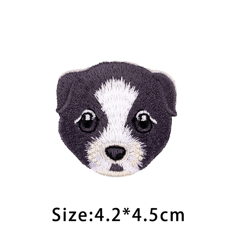 Diversi stili di cani divertenti teste ricamo Patch abbigliamento per bambini distintivi per animali decorazione borsa fai da te Jeans accessori per