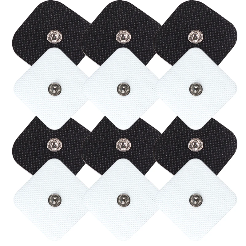 4*4cm Reusable Electrode Pads White & Black for TENS Machine Muscle Massager Acupuncture Adhesive Patch Sticker Accessories