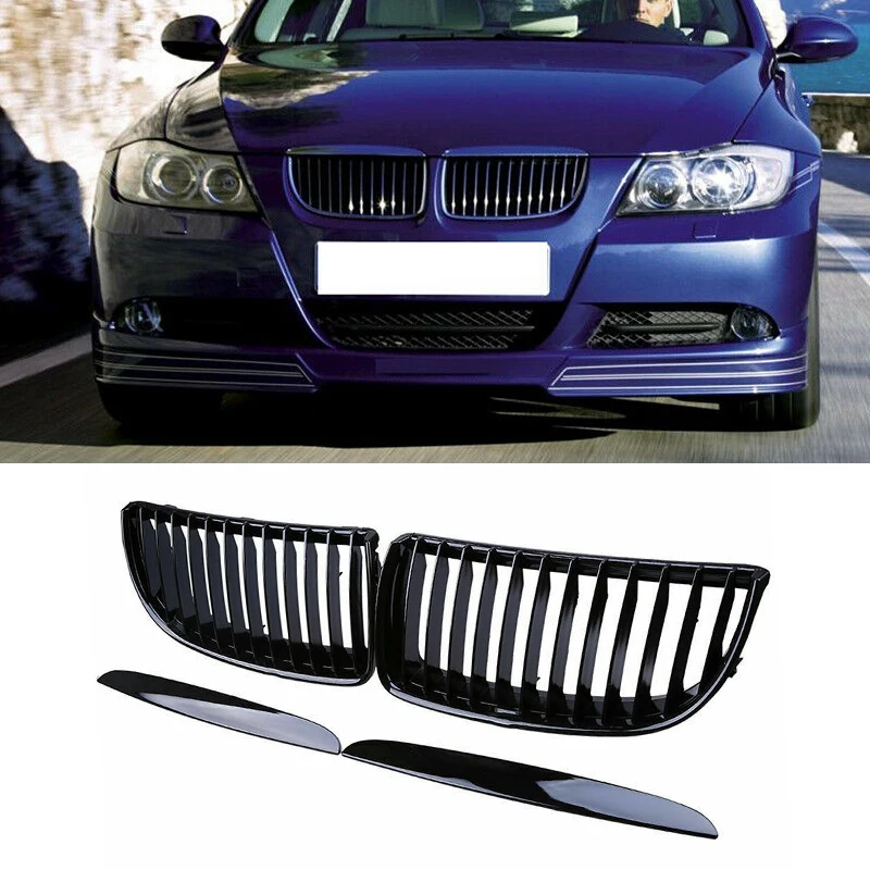 

Car Gloss Black Front Bumper Radiator Grilles Grill For-BMW 3 Series E90 E91 2005-2008 51712151895 51712151896