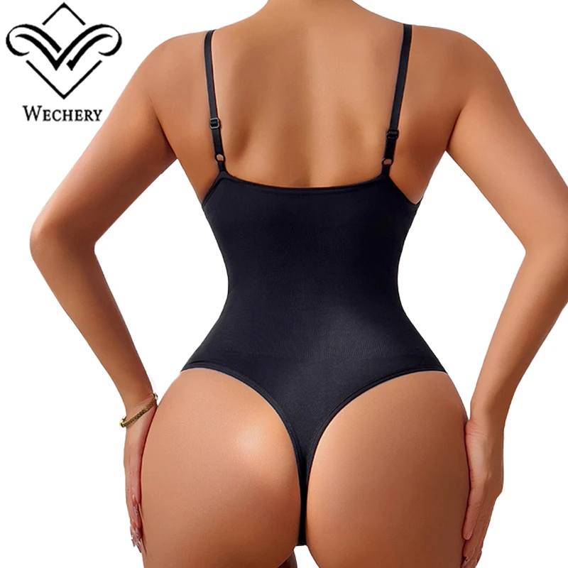 Wechery للتنحيف ملابس داخلية حريمي سلس عميق الخامس الرقبة أعلى مدرب خصر البطن تحكم مثير التخسيس ارتداءها سيور #5