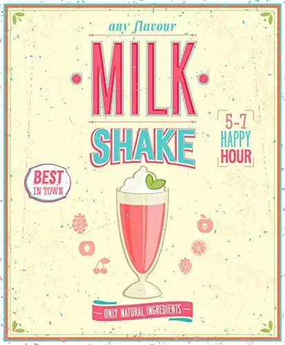 Milk Shake. American Diner Vintage Metal Sign, Retro Plaque, Cafe Bar, Fast Food Aluminum Sign ES-aluminum