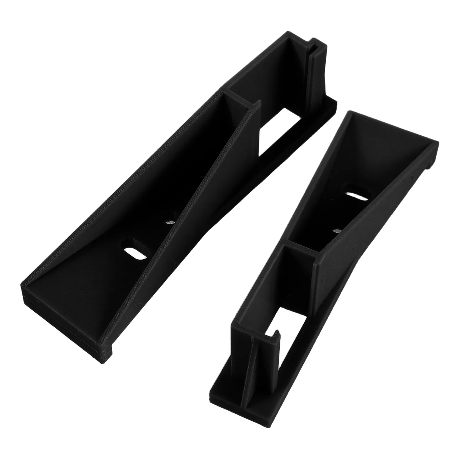 2Pcs Plastic Drawer Guide Rear Mounting Bracket Black Kitchen Bathroom Cabinet Slide Supports Rectangular Track