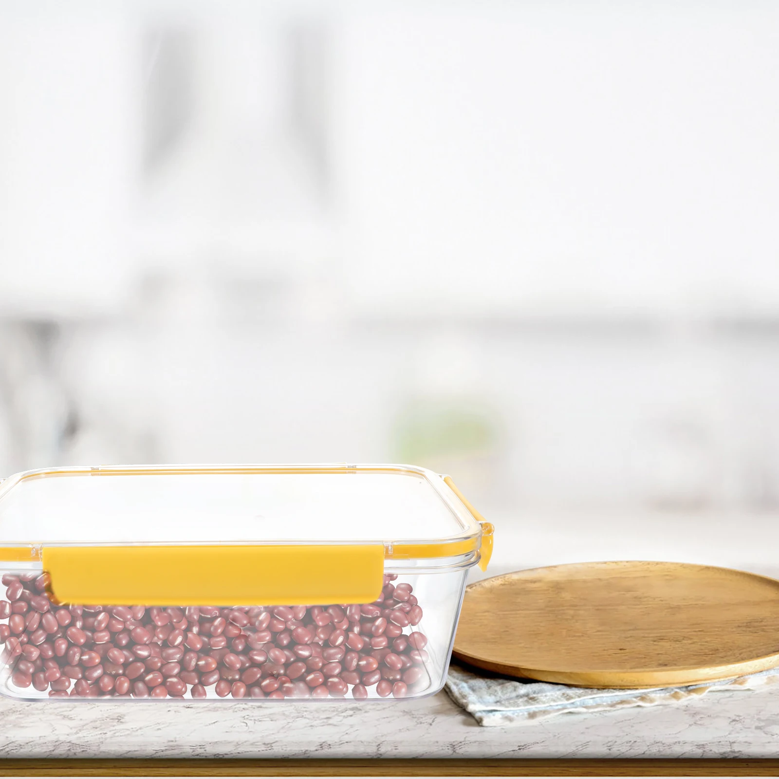 

1pc Sealing Jar Kitchen Storage Container Food Storage Box With Labels Clear Container For Food Sugar Tea Snack Jar