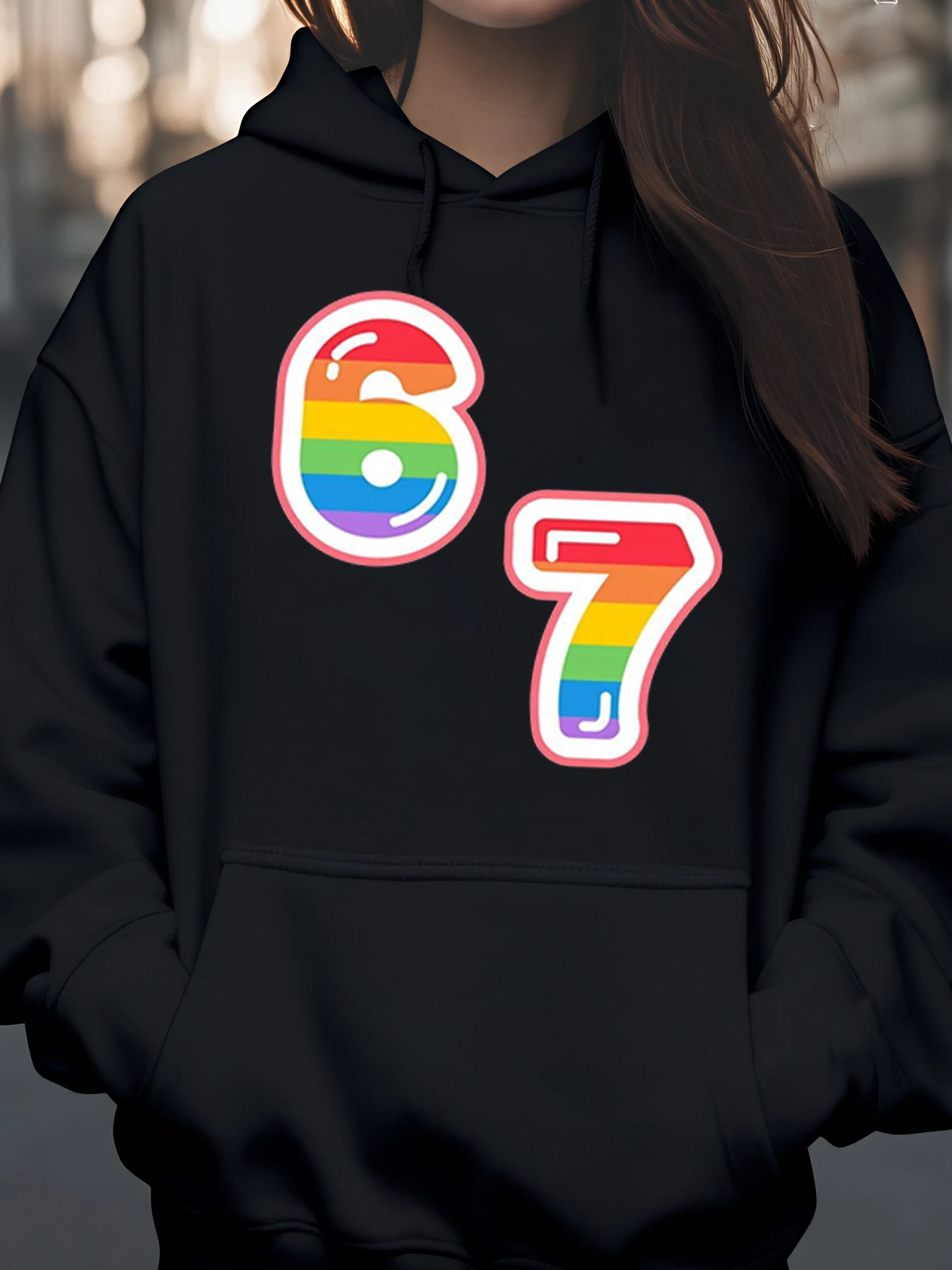 レインボーナンバー67 プリントパーカー プライドフェスティバル カジュアルウェア ユニセックス