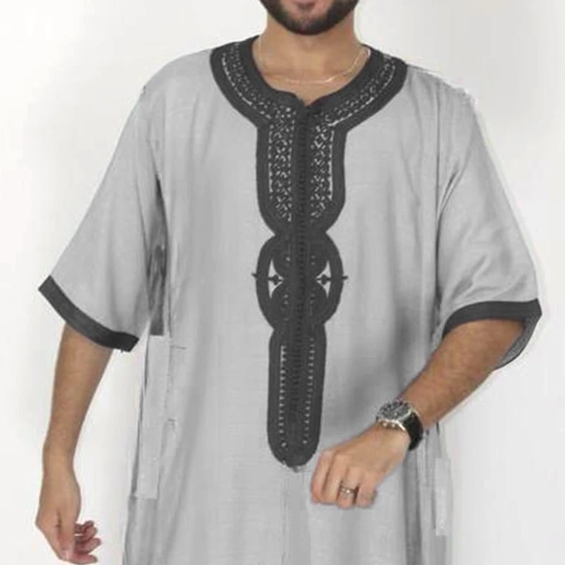 Islamitische kleding voor heren Arabisch gewaad Kaftan gewaad Etnisch gewaad Islamitische gewaad met mouwen