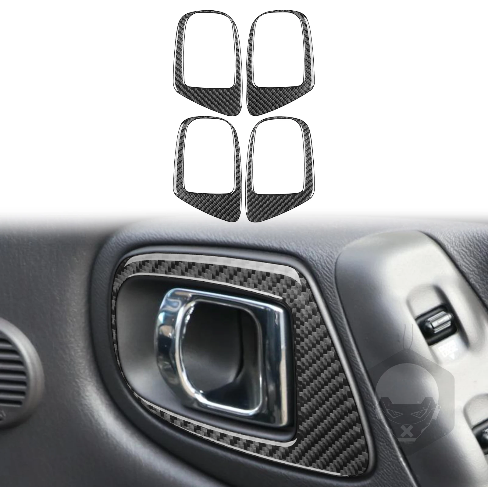 For Dodge durango 1997-1999 Carbon Fiber Interior Door Pull Handle Frame Cover Trim Car Interior Accessories Decorative Stickers