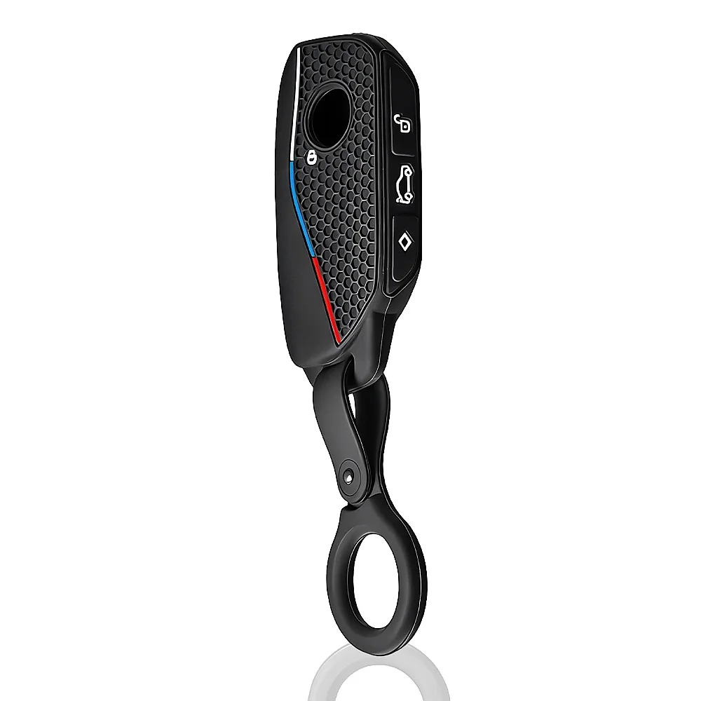 Keychain Fashion Silicone Car Remote Key Case Cover Shell Fob for BMW 7 Series 735i 740Li X7 X1 2023 Sport Racing Style