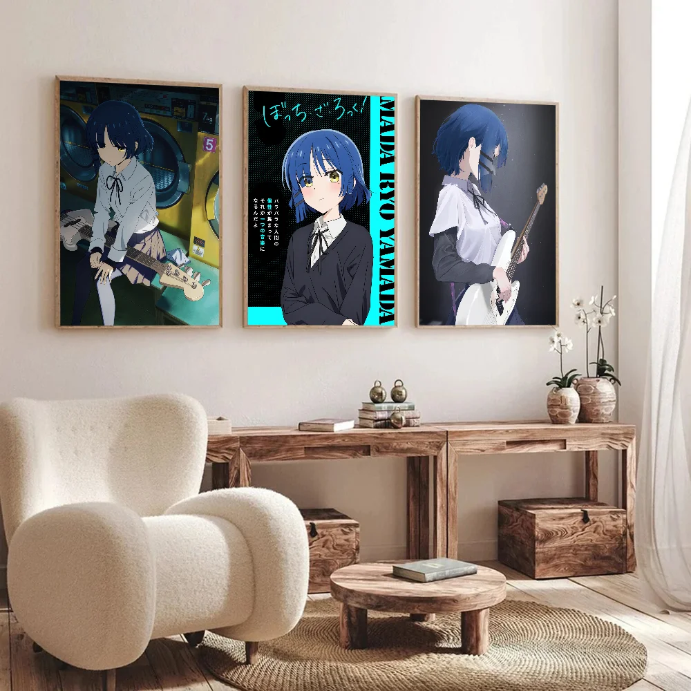 Anime Bocchi The Rock! Yamada Ryo Poster Self-adhesive Art Waterproof Paper Sticker Coffee House Bar Room Wall Decor