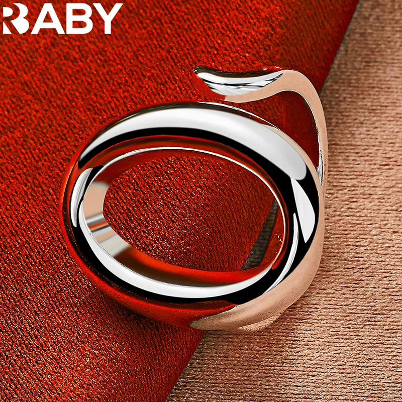 925 Sterling Silver Rings For Women Man Round Circle O Opening Ring Wedding Party Gift Trend Jewelry Fashion Simple Accessories