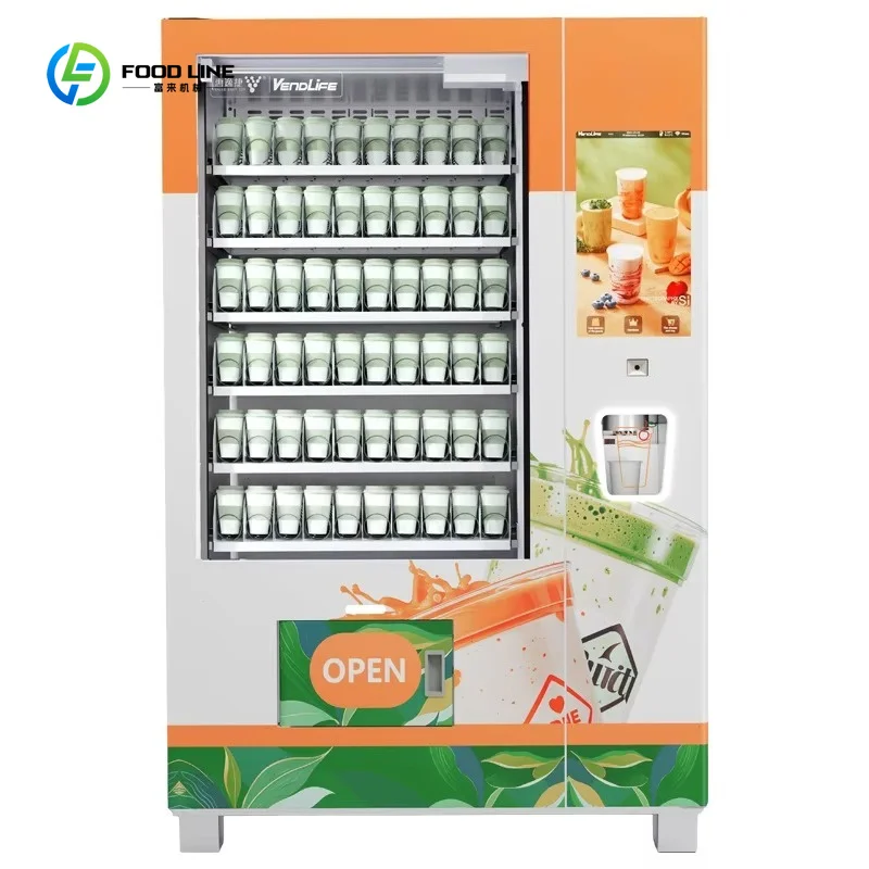 Customized Smoothie Vending Machine Various Frozen Food Combo Vending Machine