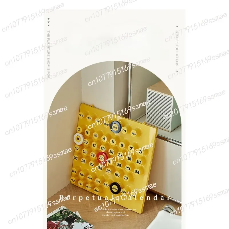 

Ring Desk Calendar Colorful Wall ABS Plastic INS Creative Medieval Vintage A Date Button Thin Calendar in stock