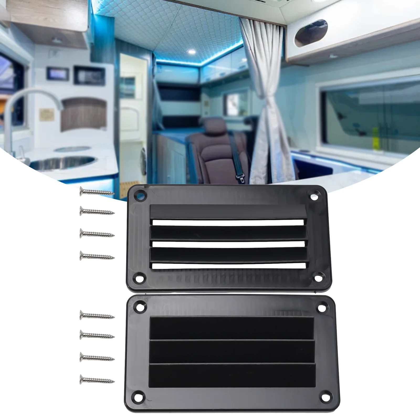 2 Pack RV Air Vent Louver For KIMISS Ceiling Vent Bathroom Office Boat Yacht Kitchen ABS Plastic Grille Stylish Design