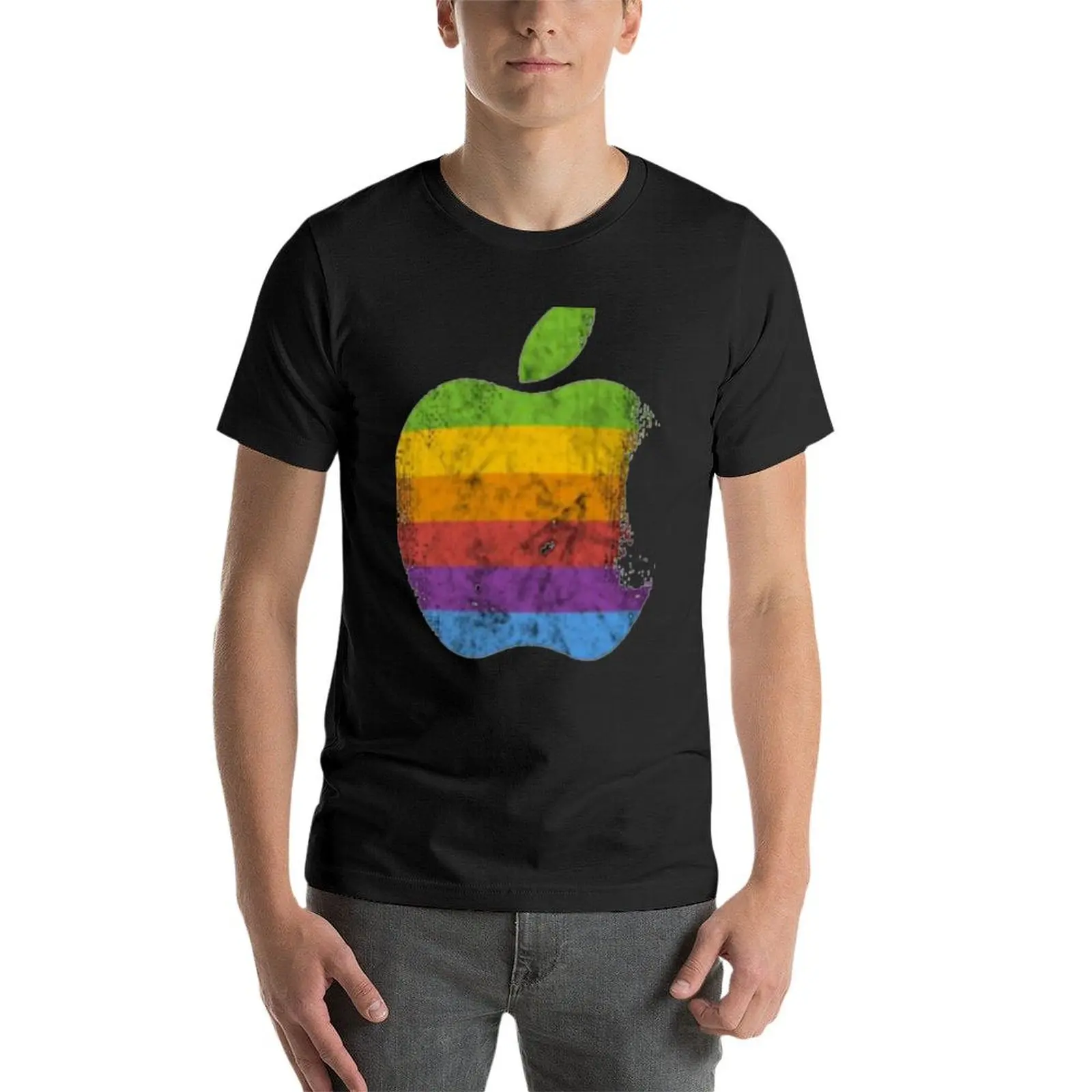 Apple Retro Logo T-shirt tees quick-drying kawaii clothes t shirts for men graphic