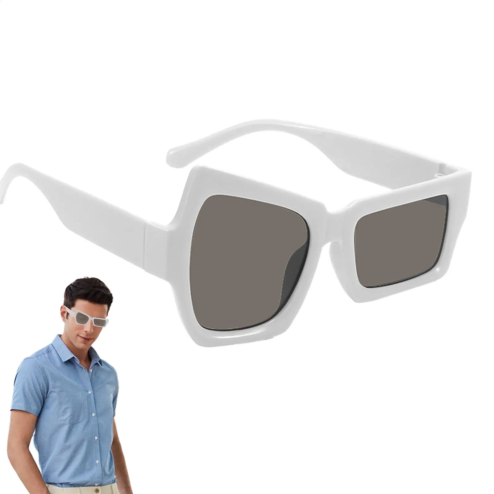 

Men's Fun Sunglasses Portable Street Photography Shades Irregular Sun Glasses Outdoor Eyebrow Raising Eyewear For Fishing