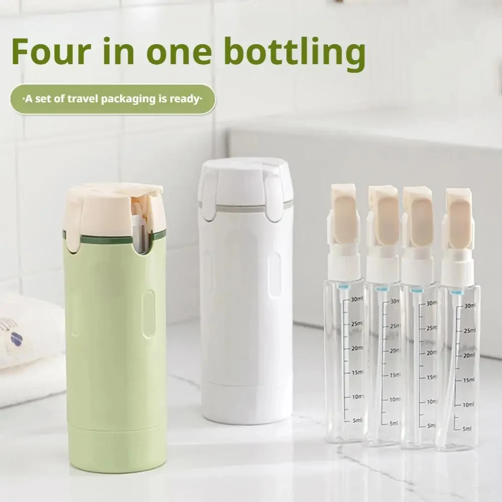 4-in-1 Portable Travel Dispenser Leakproof Lotion And Conditioner Container Compact Multi-use Reusable Bottles for Toiletries