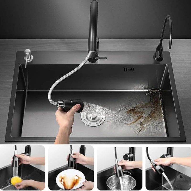 Stainless Kitchen Sinks Finished Thickened Integrated Kitchen Sinks Stretching Home Improvement Fregaderos De Cocina ZY40SC