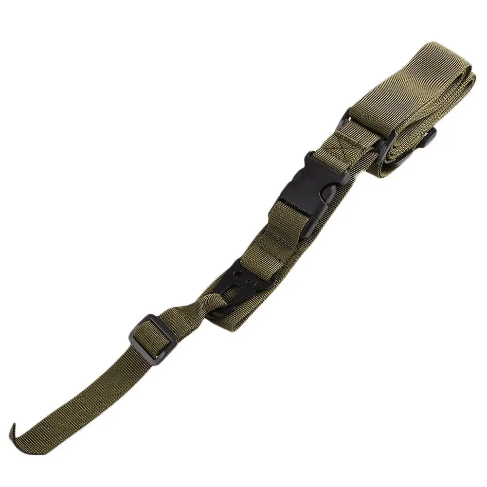 Tactical Durable 3 Point Gun Shoulder Strap Outdoor Rifle With Adjustable Bungee Airsoft QD Metal Buckle