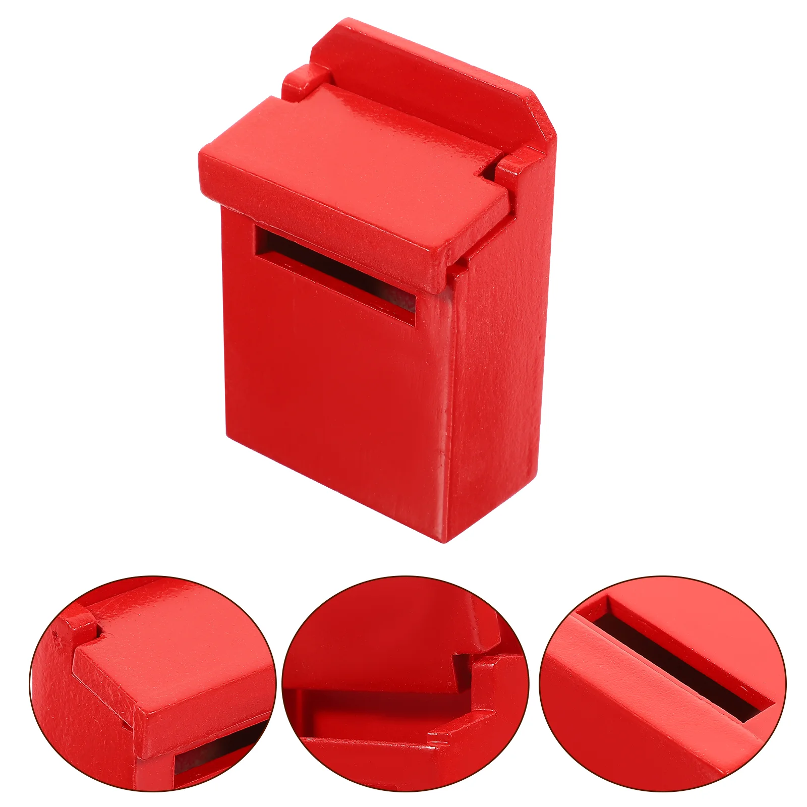 Toy House Model Funny Garden Decor Wooden Mini Mailbox Wall-mounted Mailboxes for Kids Red Tiny Child