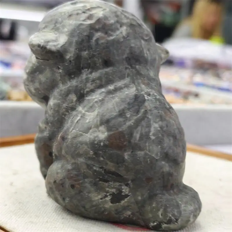 Natural Yooperlite Cartoon Tiger Carving Crystal Healing Stone Creative Holiday Gifts For Kids Home Decor 1pcs