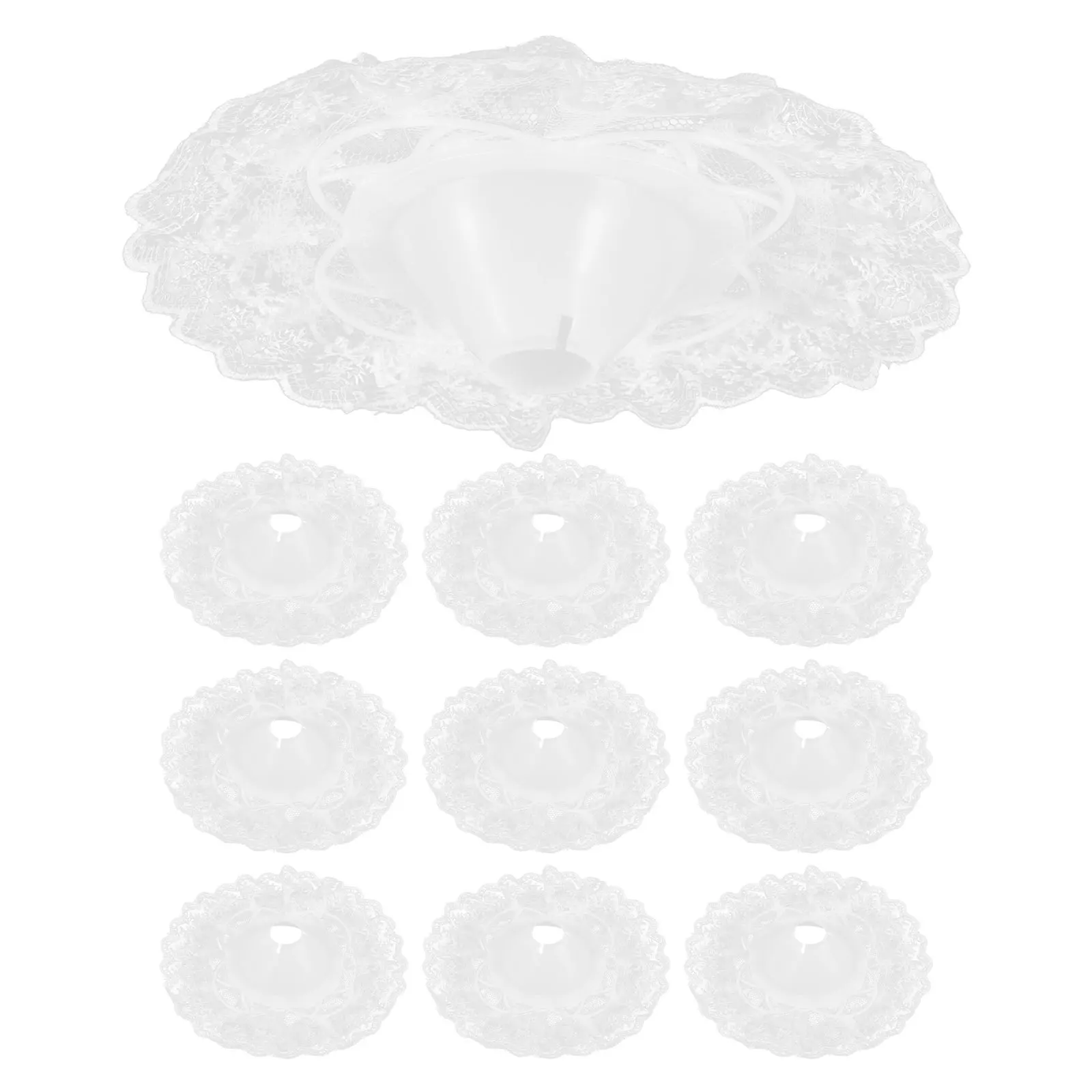 

10Pcs Lace Wedding Bouquet Collar Bridal Floral Holder Elegant Bouquet Holder for Wedding Party Decorations Lace Flower Holders