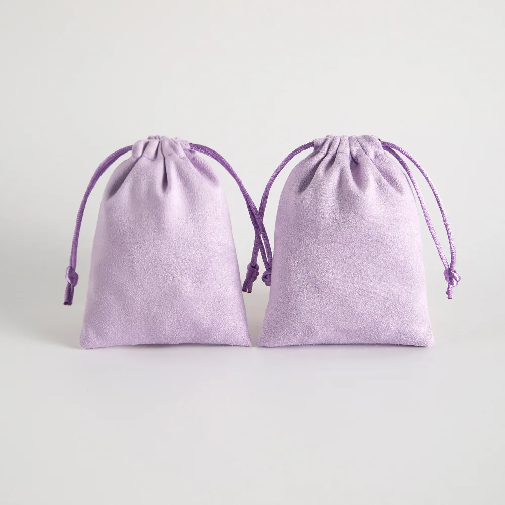 Purple Velvet Jewelry Bags 10-Pack, Drawstring Gift Pouch