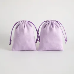 10pcs Velvet Suede 5x7cm 7x9cm 8x10cm Light purple Pouches Luxury Jewelry Packaging Display Flannel Drawstring Packing Gift Bags