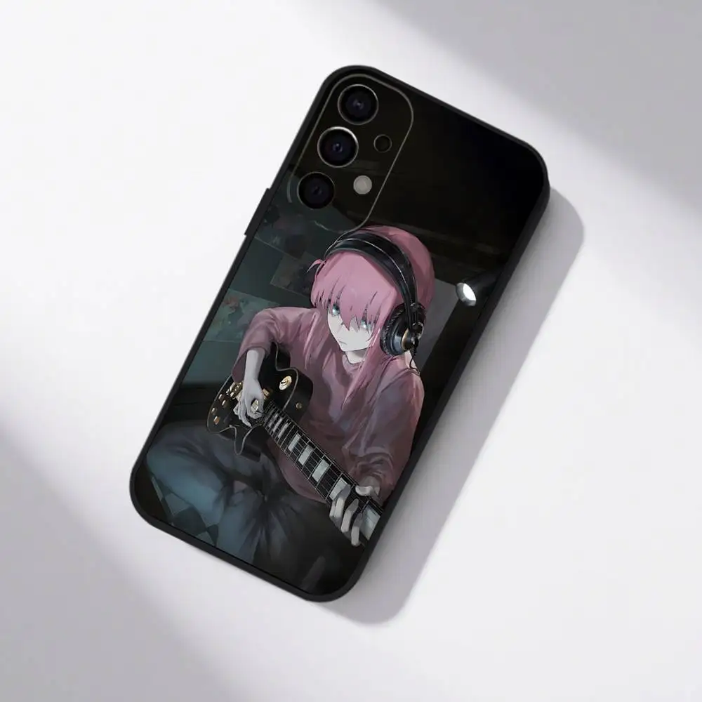 Bocchi the Rock Anime Telefoon Case Voor Samsung S25,S24,S21,S22,S23,S30,Ultra,S20,Plus,Fe,Lite,5G Zwarte Cover