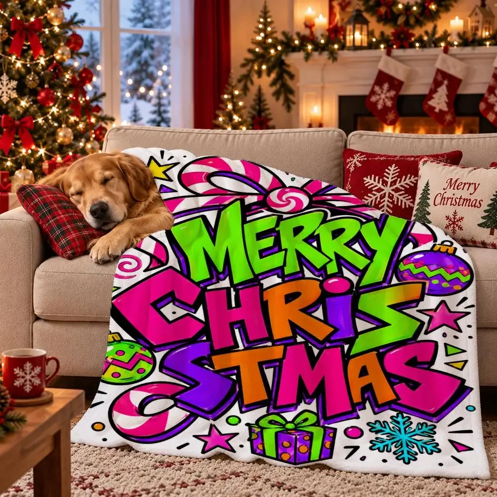 Hand‑drawn Floral Throw Flannel Pet Blanket Cover Warm Soft Multifunctional Throw Universal  Bedsqread Holiday Gifts