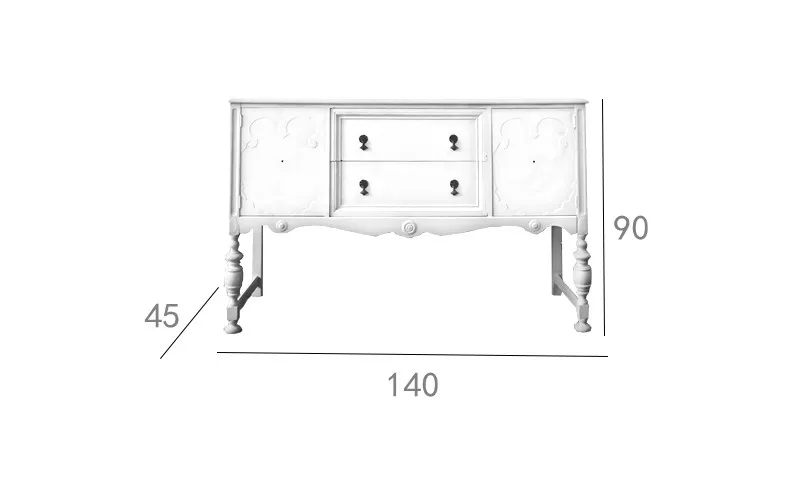 Light luxury high-end door cabinet retro solid wood dining side cabinet