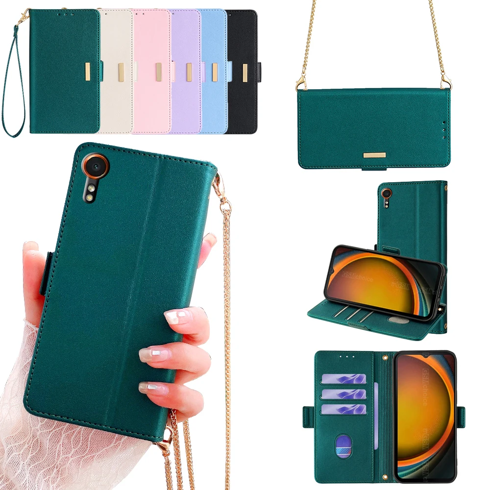 

GEFENIS Чехол через плечо с магнитной пряжкой для Samsung Galaxy Xcover 7 6 5 Pro 2, кожаный чехол с плечевым ремнем, шнуром и запястьем