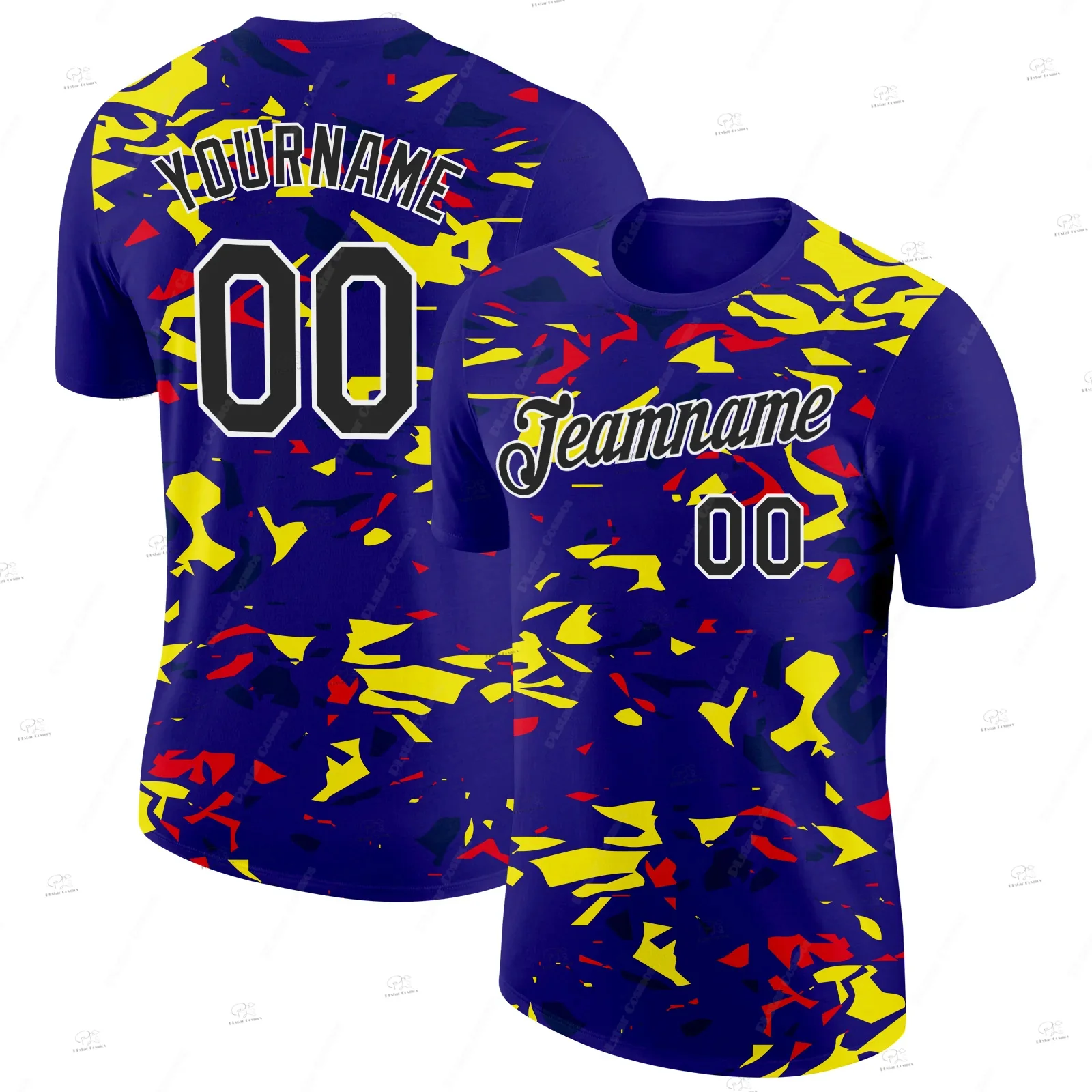 Custom Name Colorful Gradient Graffiti Polyester Shirt Pullover Retro 3DPrint Harajuku Summer Streetwear Short Sleeve T-Shirts S