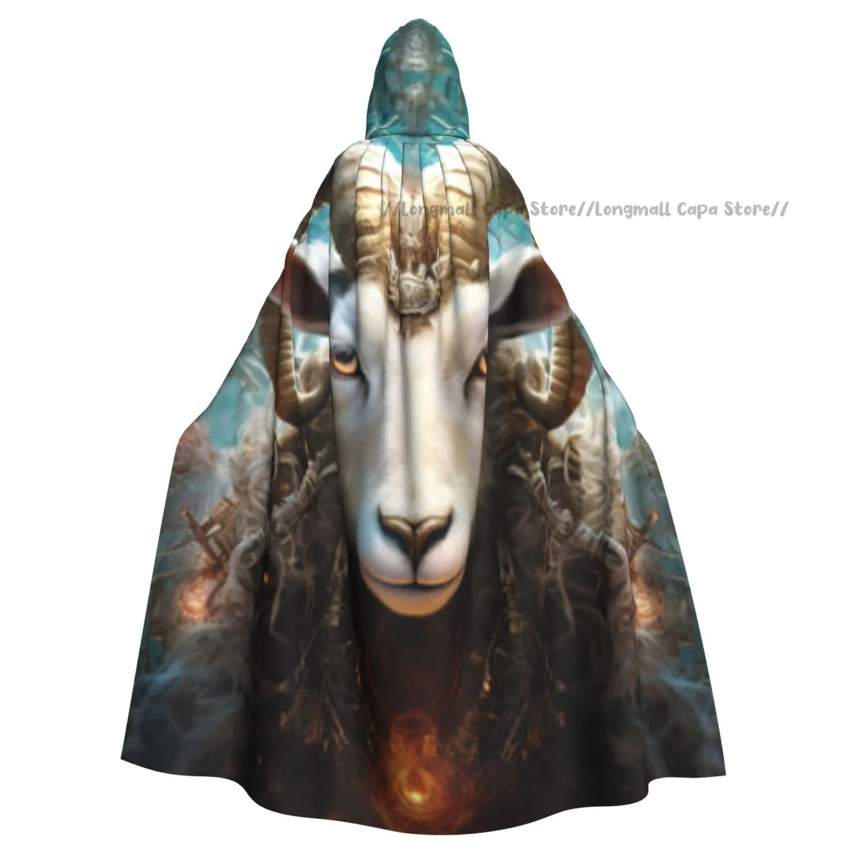 Cosplay Medieval Costumes Sheep Quantum Diplomat Hooded Cloak Capes Long Robes Jackets Coat Carnival