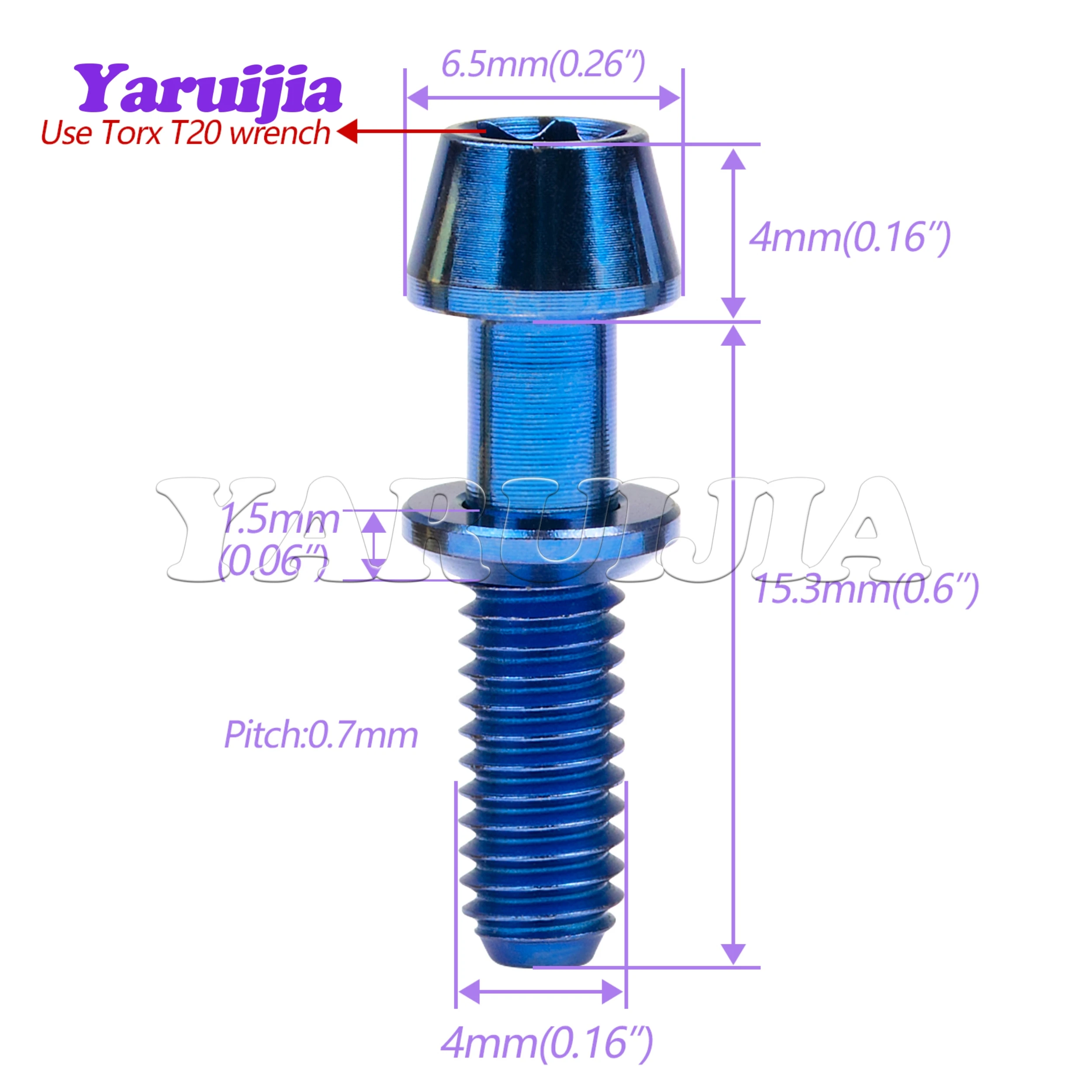 Yaruijia Titanium Bolt M4X15.3Mm Torx Taper Screw With Washers For Ritchey C260 Bicycle Stem