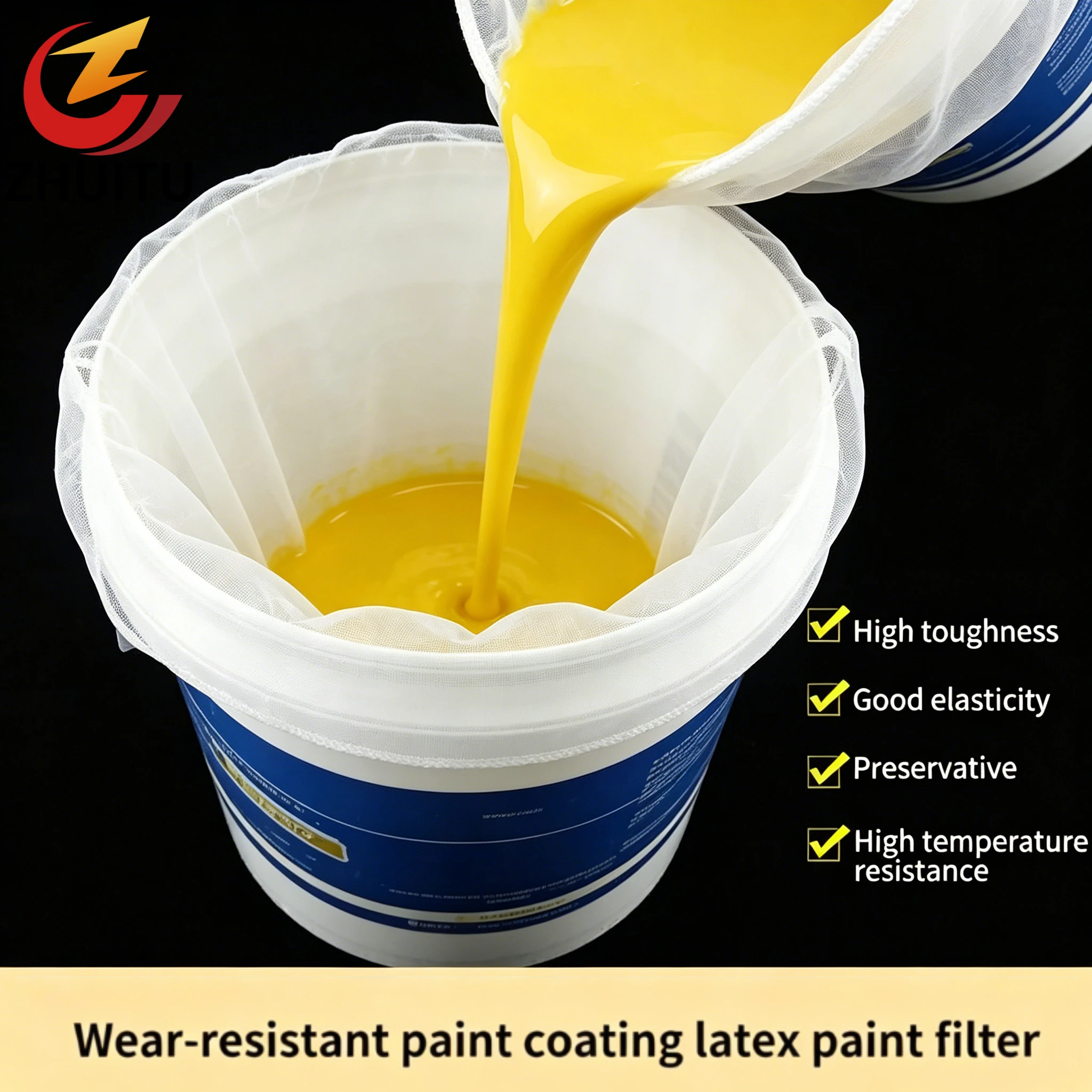 Reusable Nylon Filter Mesh Bag | Elastic Paint Strainer for Latex Paint, Brewing, Resin & Industrial Use