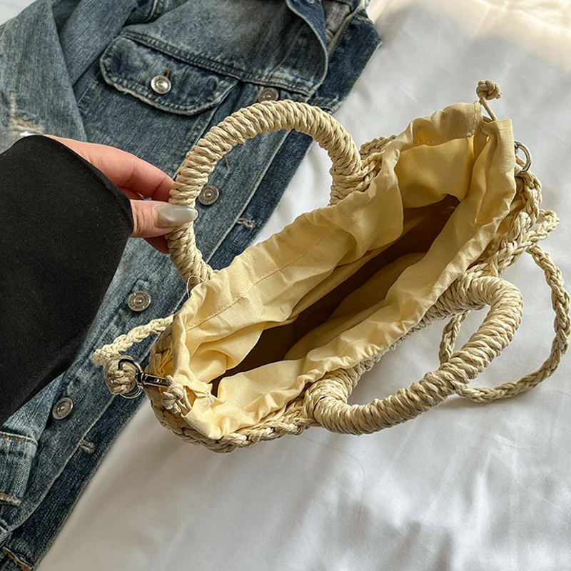 Bohemian Style Straw Handbag High Quality Multi-functional Shopping Bag Suitable For Travel and Vacation