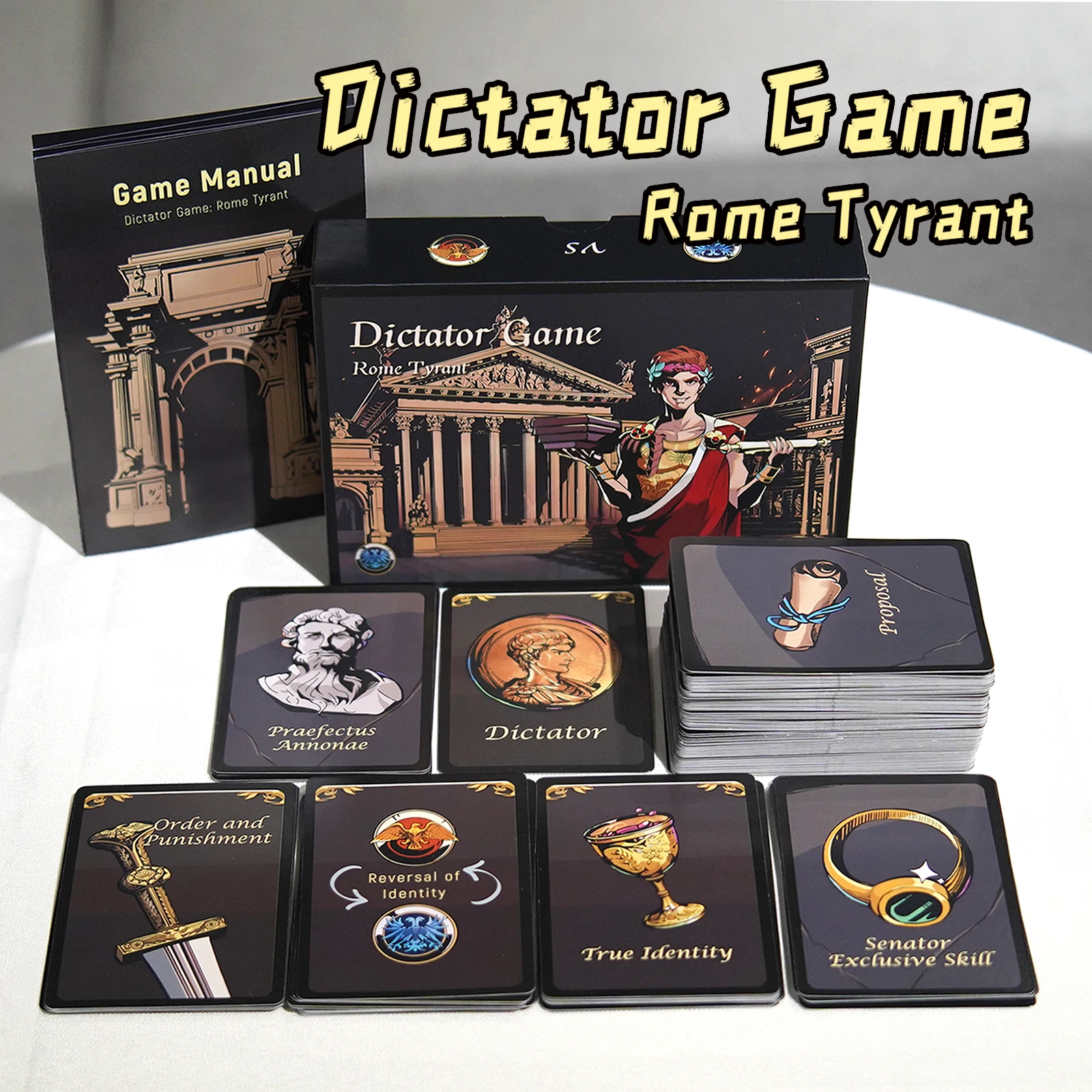 Dictator Game Strategy – 146-Card Game for 5-10 Players, Cardboard Material, Perfect for Party Games, Ages 14+, Includes Travel