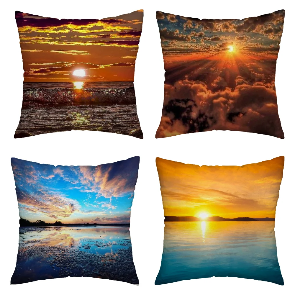 Decorative Pillowcase Sunset Glow Throw Pillow Covers Cushion Cover Decorative Pillows for Sofa Luxury Living Room Decoration