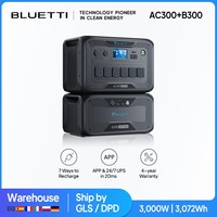 [EU Plug] BLUETTI AC300 + B300 Power Station 3000W 3072Wh Solar Generator Home Battery Backup Home Battery LiFePO4 Battery Solar