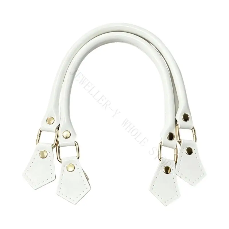 R7UF 2PCS Interchangeable Bag Handle PU Leather Short Handle Strap for Briefcases Work Bags Multi Purpose Handbag Accessories