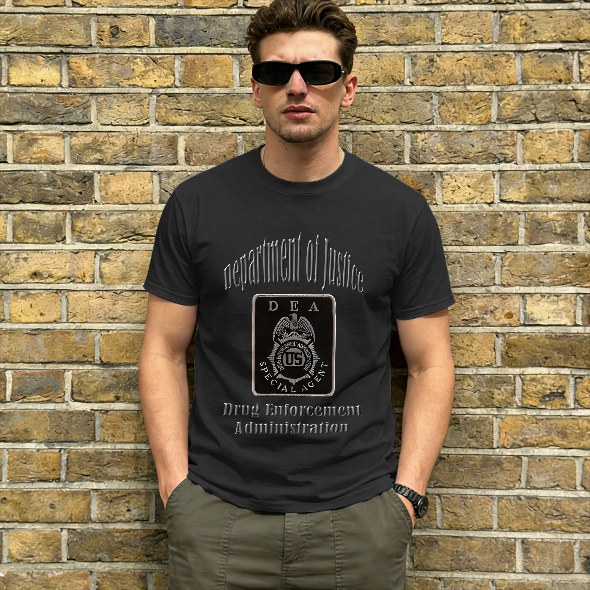 Men DEA Special Agent T Shirts  Pure Cotton Clothes Casual Short Sleeve Crewneck Tees Summer T-Shirts