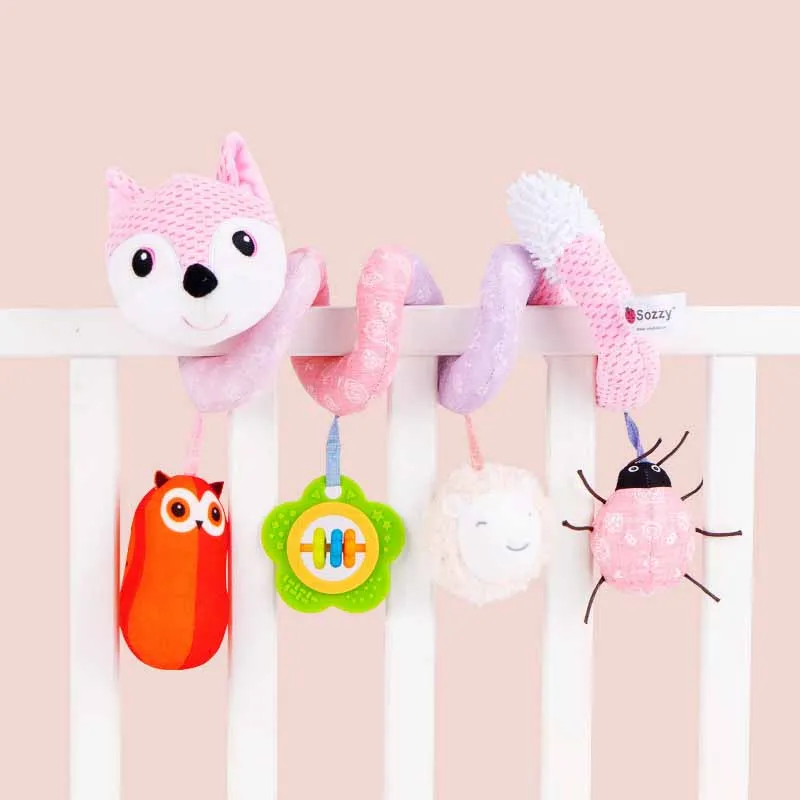 Cartoon Wind Chime for Baby Stroller, Elefante Raposa Bonito, Pingente De Música, Calmante, Bed Around, Plush Pendant Toys