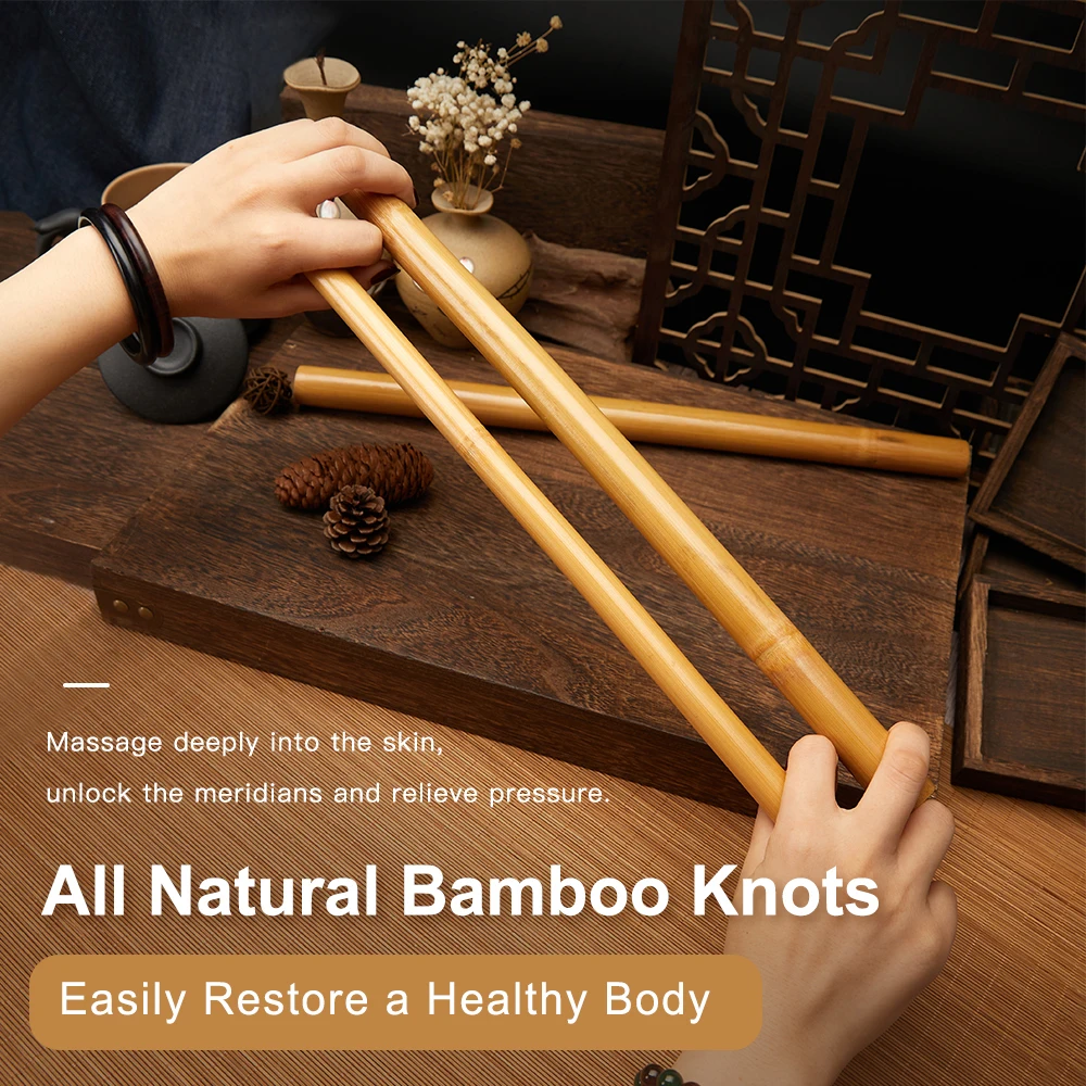 Natuurlijke Bamboe Massage Stick Hout Therapie Stick Gua Sha Massage Tools Voor Body Contour Cupping Spa Fysiotherapie Accessoires