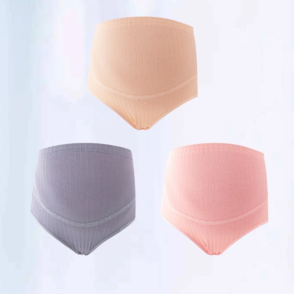 

3 шт., хлопковые трусики для беременных с высокой талией, мягкие эластичные дышащие удобные трусики с поддержкой живота, женское нижнее белье